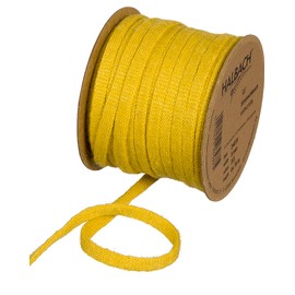 Halbach Seidenbänder Premium Wool Knitted Tube (Vegan) Width: 8 mm Length: 15 m Tube Yarn with Wire Can Be Filled with Wire for DIY Projects and Name Tags Colour: Honey Yellow