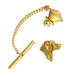 Creative Pewter Designs Gold Plated Golden Retriever Head Tie Tack DG090TT