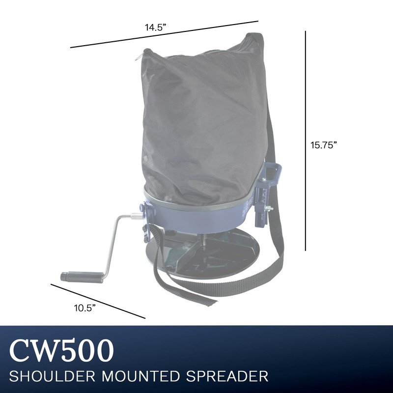Charles Walters Equipment CW500 Shoulder Mounted Spreader for Spreading Fertilizer