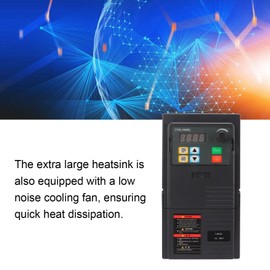 VFD Converter, 380 to 440V Input 0 to 440V Output, Single to Three Phase VFD Variable Frequency Drive, Safety and Efficient Cooling VFD Inverter for Spindle Motor, ABS Material