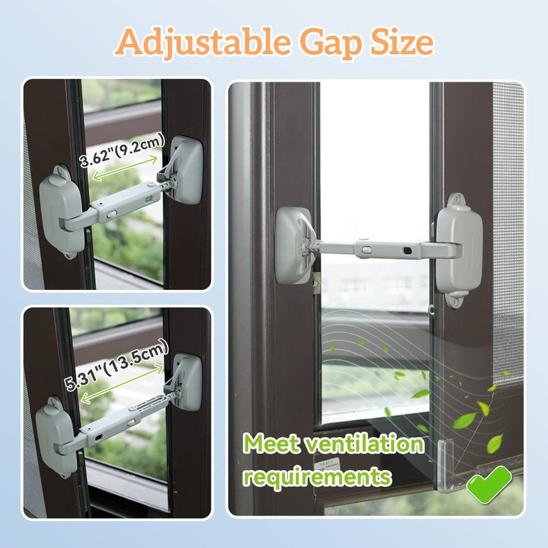 SAFELON Adjustable Window Gap Size Baby Safety Window Restrictor, Child