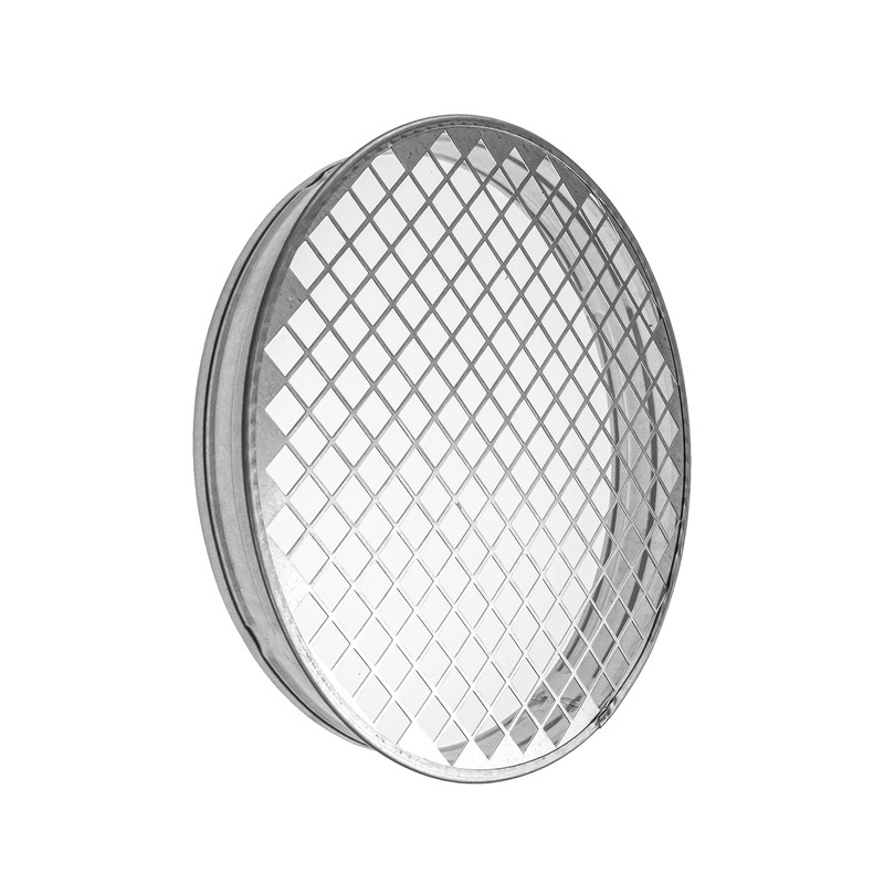 200mm Duct End Cap with Aluminium Mesh - Round Stainless