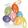 com-four® 12 x Easter eggs with sparkling sequins, sequin eggs