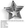 Okaywork Pentagram Cookie Cutters, Set of 5, Baking Mould, Stainless
