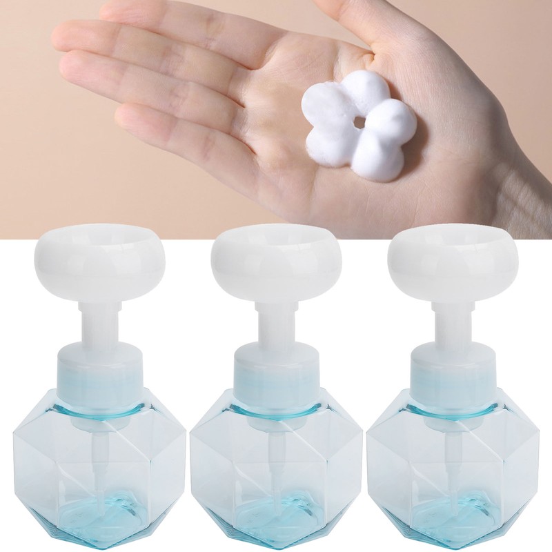 3Pcs PETG Flower Foam Bottle 300ml Mousse Pump Bottle Hand