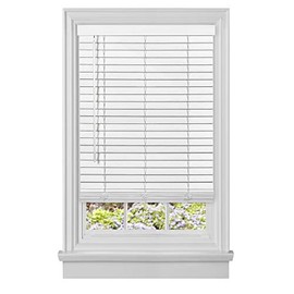 Ergode Cordless GII Madera Falsa 2" Faux Wood Plantation Blind | Deluxe Valance | Easy Lift | Tilt Wand | White | 27x64