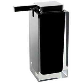 Gedy RA80-14 Rainbow Square Countertop Soap Dispenser, Black