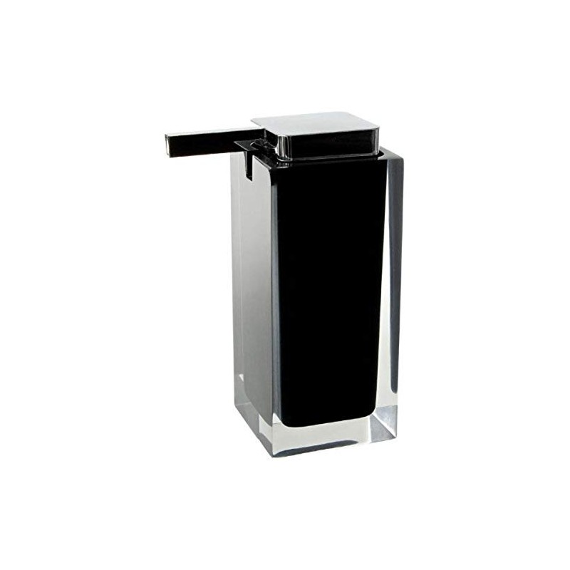 Gedy RA80-14 Rainbow Square Countertop Soap Dispenser, Black