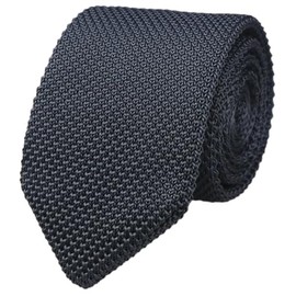 Mens Classic Dark Grey Knit Ties Vintage Casual Stylish Neckties Gift for Boys Husband Bf