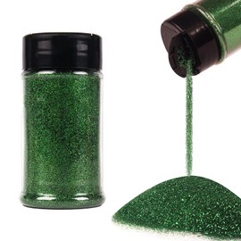 Holographic Ultra Fine Glitter Powder 2.12 Oz/60g Metallic Resin Glitter PET Flakes Crafts Sequins Epoxy Chips Flakes for Tumblers Slime Making (Dark Green)