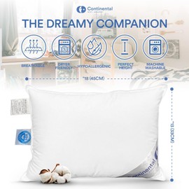 Continental Bedding Toddler-Poly, 13x18 Firm Pillow, White