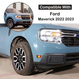 Car Front Bumper Side Marker Lights Lamp Housings Film Compatible with Ford Maverick 2022 2023 Car Front Bumper Width Lamp Blackened Patch Car Turn Signal Parking Lights Lamps Trim Cover Accessories