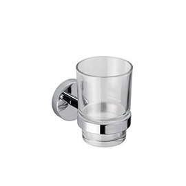 Croydex Flexi-Fix Epsom Tumbler & Holder, Chrome