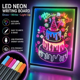 KEAMIMU LED Note Board, 14.2"x11", Acrylic Magnetic Whiteboard