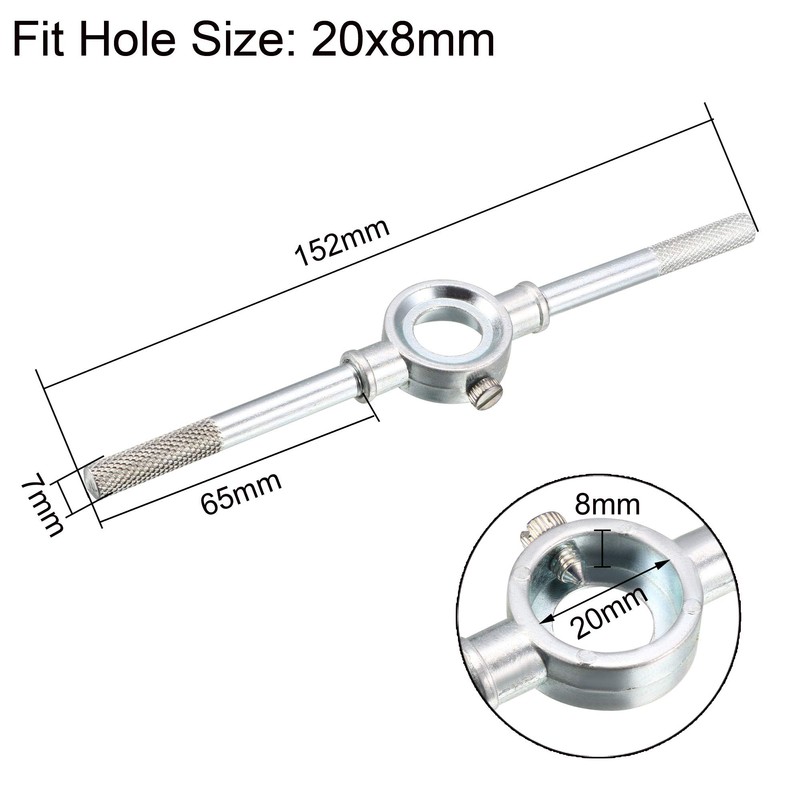 sourcing map 20mm Round Die Stock Handle Wrench Holder,for Metric