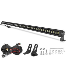 OFFROADTOWN 40 Inch 400W LED Light Bar Single Row Off Road Driving Lights Spot Bumper Roof Bars Slim LED Work Light with Wiring Harness for Truck Pickup UTV SUV Toyota RZR