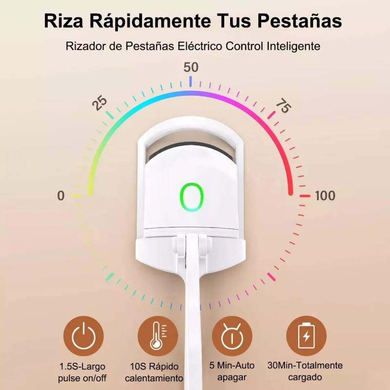 RIVERSOFY Rizador Pestañas Eléctrico Enchinador Recargable + Rímel