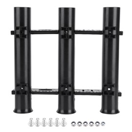 Outdoor Fishing Vertical 3‑Link Fishing Rod Rack Storage Holder Pole Tube Mount Bracket