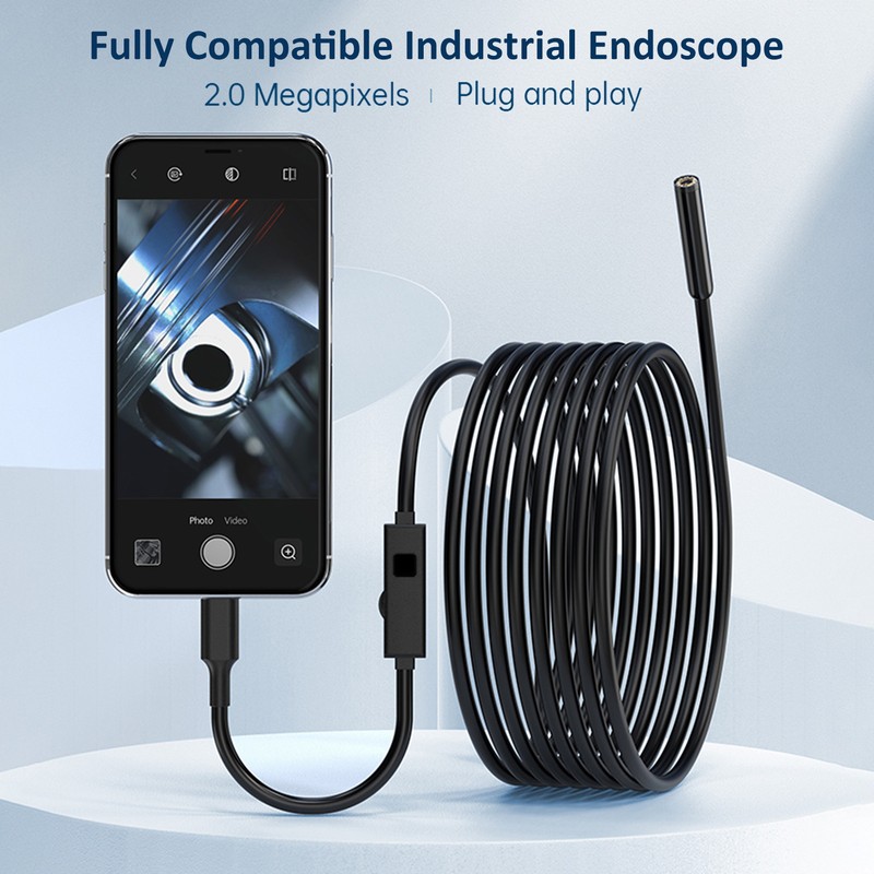 Endoscope Camera with Light, IP67 Waterproof Borescope with 8 LED