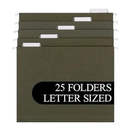 Island Hanging File Folder 1/5 Cut, Letter Size, Standard Green, 25 Count (372 1/5)
