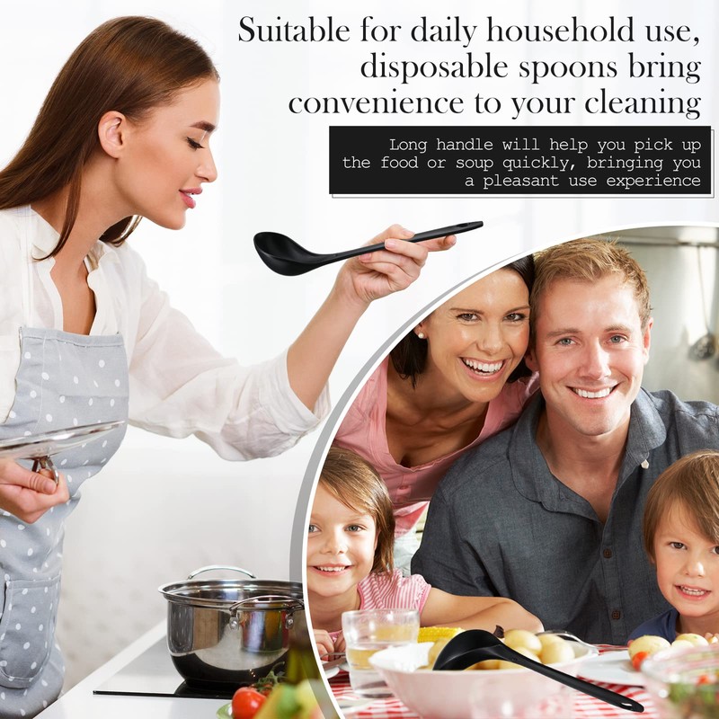 Meekoo Large Plastic Serving Spoons Heavy Duty Disposable Serving Spoons