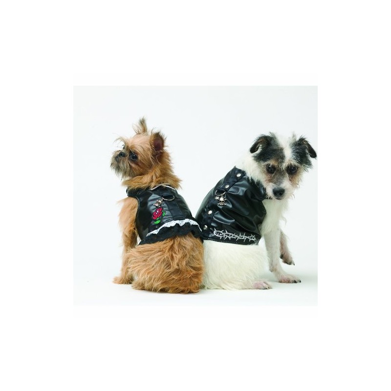 Doggles Biker Vest Dog Harness, Black, Extra Small