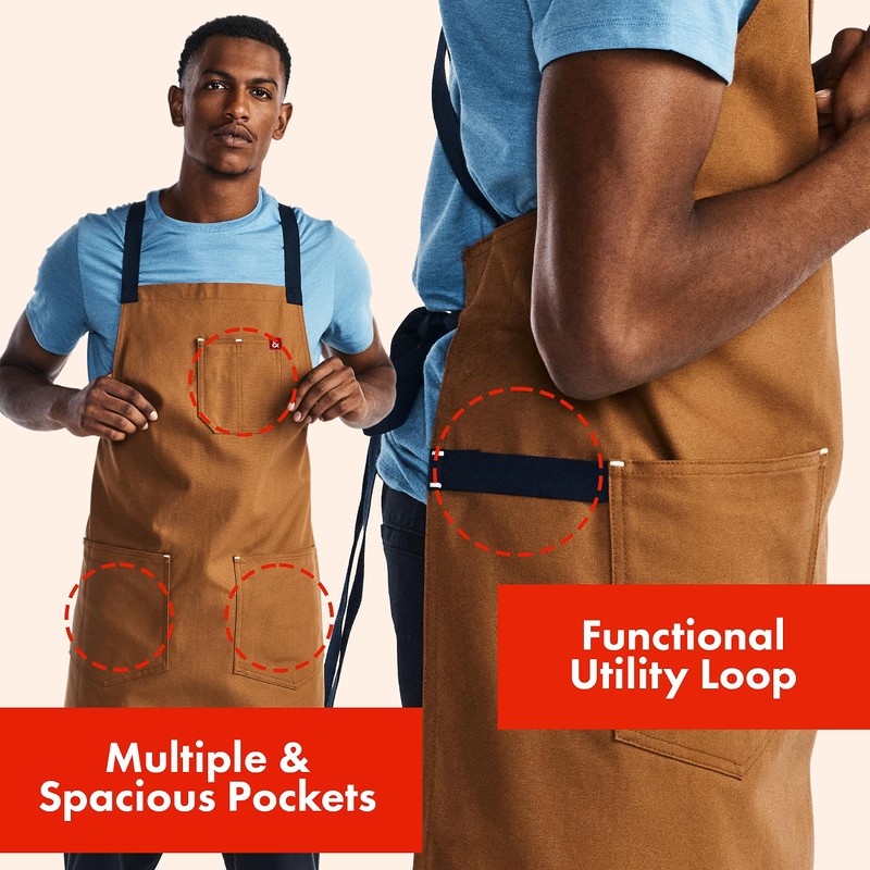 Hedley & Bennett Denver Brown Crossback Apron - Professional Chef