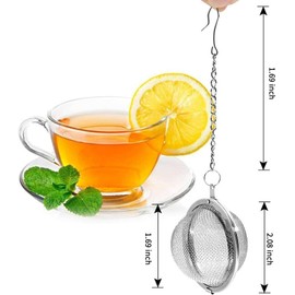 U Chef Infusores de Té, 4 piezas de bola de té de malla de acero inoxidable de 2.7", Infusor de té suelto de Acero Inoxidable, Filtro de té de bola, Filtro de té de malla fina reutilizable (Ch)