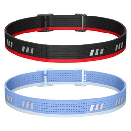 UNROEVS 2 PCS Elastic Headlamp Strap Replacement Headband-Comfortable, Adjustable, Breathable,Fits Most Headlamps
