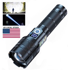 5000MAH Battery 20W White Laser Torch Light 5 Modes Switch Freely Zoomable Spotlight Floodlight USB Charge LightBody Color: Black-26650 5000MAH, Lamp Power(W): 20
