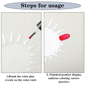 cobee 10 Pcs Nail Swatch Wheel, Clear Nail Swatch Sticks Color Swatches, Nail Polish Swatch Color Wheel for Nail Polish Color Show Nail Manicure Practice Sample(Roundness)