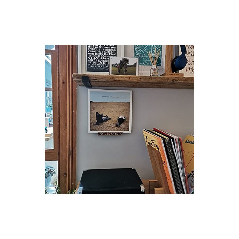 Wall Mounted Now Playing Vinyl Record Storage Display Stand (Oak
