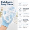 2 Pack Blue Exfoliating Wash Gloves - Body Scrub Mitts