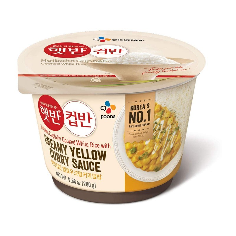 CJ Foods Korean CJ Hetbahn Cupbahn Microwavable Cooked Rice with