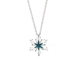 Bellitia Jewelry Women's Necklace Snowflake Pendant for Women, Boyfriend, Mother, 925 Sterling Silver, Blue Star Chain Gift, 45 cm Chain Length, Sterling Silver
