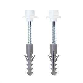 Toilet Seat Screw Set, Standing Toilet Fixing Kit, Mounting Set for Toilet, with Expansion Dowels, Mounting Set for Stand WCs, Stand Bidets, Toilet Mounting, Vertical Hole, Pack of 2