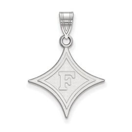 LogoArt Sterling Silver Furman University Large Pendant Chain Included