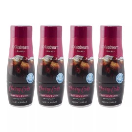 SodaStream FOUR (4) PACK SodaStream - Cherry Cola syrup mix 50% Less Sugar 14.8 fl oz 440ml