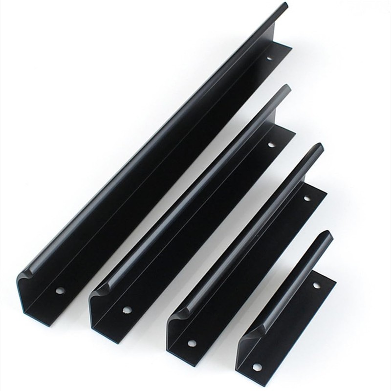 Heuskay 4 Pcs Concealed Handle Handles Drawer Curved Pull Handle