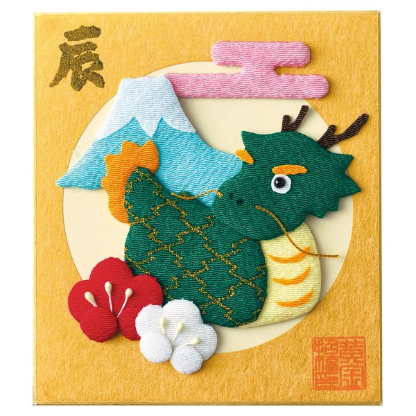 Takagi Fiber Panami Zodiac Handicrafts Drawing Kit, Oshige Bean Shikishi Shoufukutatsu (Can be Made Without Sewing), LH-191 *Bean Colored Paper Hanger (MS-1300) is sold separately