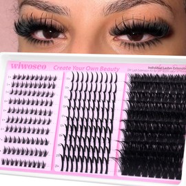 wiwoseo Spikes Lash Clusters with Bottom Lash Clusters Mega Volume Lashes Clusters Eyelash Extensions Wispy Eyelash Clusters Individual Lashes Spikes Manga Cluster Lashes with Spikes (5-21MM)
