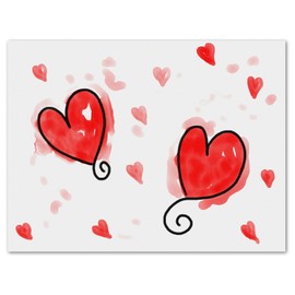 Small World Greetings Playful Hearts Cards 24 Count - Blank Inside with Envelopes - A2 Size (5.5"x4.25") - Valentine’s Day, Anniversaries, and More