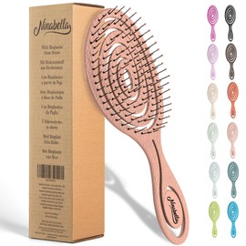 Ninabella Ninabella Detangling Hair Brush for Women, Men & Children - Does not Pull on Hair - Recycled Hair Straightening Brushes for Straight, Curly & Wet Hair - Vented Wet Brush - Unique Spiral Hairbrush