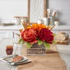 DILATATA Fall Decor Autumn Harvest Floral Centerpiece with Artificial Peony