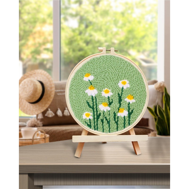 Punch Needle Kit, Daisy Punch Embroidery Kits for Adults Beginner,