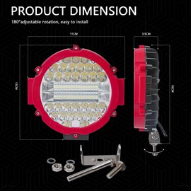 WINBANG 7 Inch Round LED Light Bar, 201W Round LED Offroad Lights Driving Light Bar Combo Beam Fog Lights with Wiring Harness for Pickup SUV ATV UTV Truck, 2 Pack