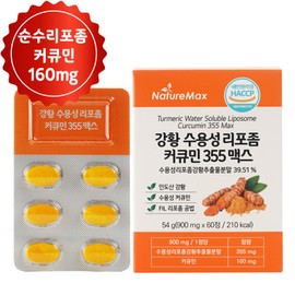 Nature Max Turmeric Water-soluble Liposomal Curcumin 355 Max / Indian turmeric extract purified nutritional supplement (60 tablets, 2-month supply) / 네이처맥스 강황 수용성 리포좀 커큐민 355 맥스 / 인도산 강황 추출물 정제 영양제 (60정 2개월분)