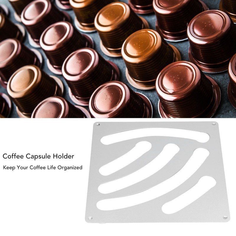 Coffee Capsule Holder Wall Mounted Coffee Pod Holder Aluminum Alloy