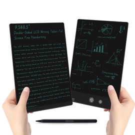 LCD Writing Tablet for Adult: Double-Sided 9.5&8in Full Screen Drawing Tablet Reusable Erasable Digital Notepad for Kids and Adults Gift for Birthday