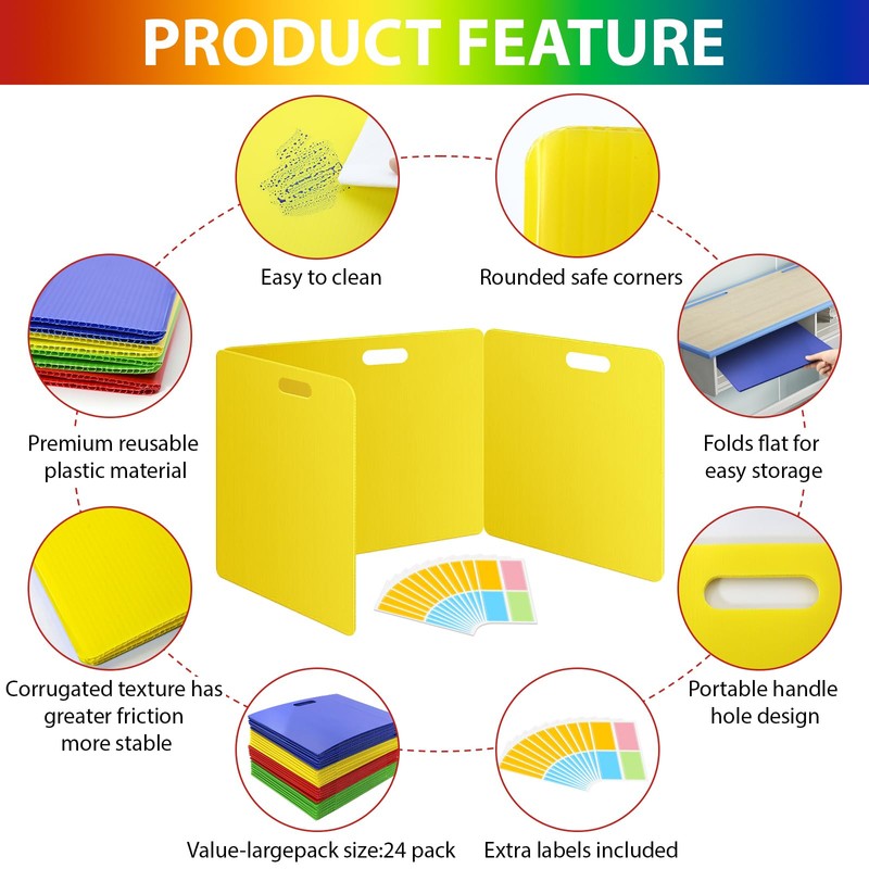 MuseLuxe 24 Pack Privacy Folders for Students - Durable &
